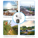 QX41 1080P 2.0MP Dual Lens IP66 Waterproof Panoramic PTZ WIFI Camera, Support Day and Night Full Color & Two-way Voice Intercom & Smart Alarm & Video Playback & 128GB TF Card, UK Plug