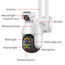 QX41 1080P 2.0MP Dual Lens IP66 Waterproof Panoramic PTZ WIFI Camera, Support Day and Night Full Color & Two-way Voice Intercom & Smart Alarm & Video Playback & 128GB TF Card, UK Plug