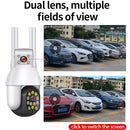 QX41 1080P 2.0MP Dual Lens IP66 Waterproof Panoramic PTZ WIFI Camera, Support Day and Night Full Color & Two-way Voice Intercom & Smart Alarm & Video Playback & 128GB TF Card, UK Plug