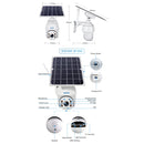 ESCAM QF480 US Version HD 1080P IP66 Waterproof 4G Solar Panel PT IP Camera without Battery, Support Night Vision / Motion Detection / TF Card / Two Way Audio (White)