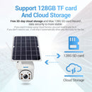ESCAM QF480 EU Version HD 1080P IP66 Waterproof 4G Solar Panel PT IP Camera without Battery, Support Night Vision / Motion Detection / TF Card / Two Way Audio (White)
