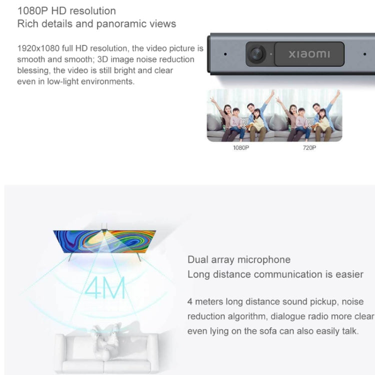 Original Xiaomi 1080P Mini USB TV Camera,Built-in dual microphones
