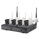 4CH HD 720P 1.0 Mega Pixel 2.4GHz WiFi IP Bullet Camera + NVR Kit