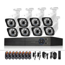 A8B3 / Kit 8CH 1080N Surveillance DVR System and 720P 1.0MP HD Weatherproof Bullet Camera, Support Infrared Night Vision & P2P & Phone Remote Monitor(White)