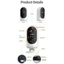 ESCAM G12 1080P Full HD Outdoor IP65 Waterproof Rechargeable Battery Solar Panel PIR Alarm WiFi Camera, Support Night Vision / TF Card / Two Way Audio