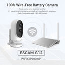 ESCAM G12 1080P Full HD Outdoor IP65 Waterproof Rechargeable Battery Solar Panel PIR Alarm WiFi Camera, Support Night Vision / TF Card / Two Way Audio