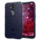 Shockproof Protector Cover Full Coverage Silicone Case for Nokia 8.1 / X7(Dark Blue)