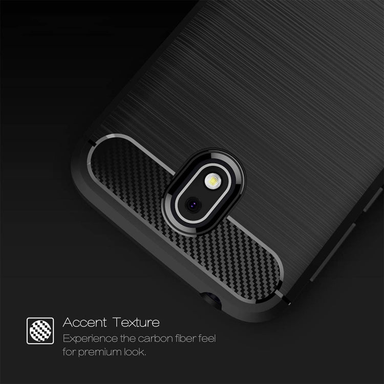 For Nokia 1 Brushed Texture Carbon Fiber Shockproof TPU Protective Back Case (Black)