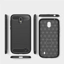 For Nokia 1 Brushed Texture Carbon Fiber Shockproof TPU Protective Back Case (Black)