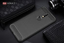 Brushed Texture Carbon Fiber Soft TPU Case for Nokia 7.1(Black)