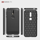 Brushed Texture Carbon Fiber Soft TPU Case for Nokia 7.1(Black)