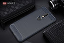 Brushed Texture Carbon Fiber Soft TPU Case for Nokia 7.1(Navy Blue)