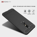 Brushed Texture Carbon Fiber Soft TPU Case for Nokia 7.1(Navy Blue)