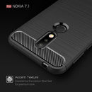 Brushed Texture Carbon Fiber Soft TPU Case for Nokia 7.1(Navy Blue)