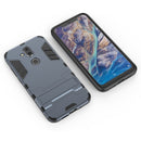 Shockproof PC + TPU Case for Nokia 8.1 / X7, with Holder (Navy Blue)