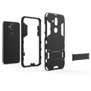 Shockproof PC + TPU Case for Nokia 8.1 / X7, with Holder (Navy Blue)