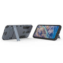 Shockproof PC + TPU Case for Nokia 8.1 / X7, with Holder (Navy Blue)