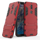 Shockproof PC + TPU Case for Nokia 8.1 / X7, with Holder(Red)