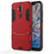 Shockproof PC + TPU Case for Nokia 8.1 / X7, with Holder(Red)