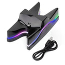 Special UFO Shape 2 x USB Charging Dock Station Stand / Controller Charging Stand for PS4 Playstation 4 with Multi Colors LED(Black)