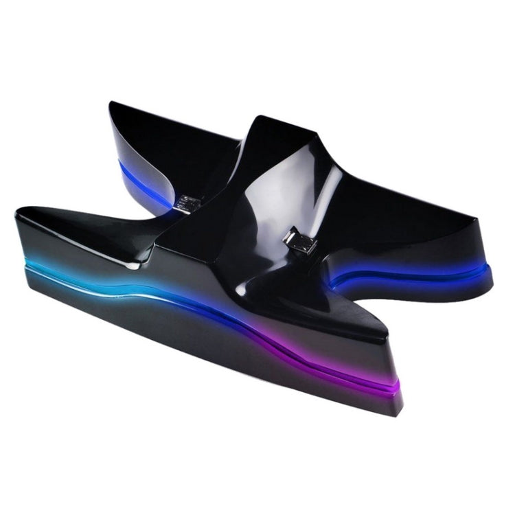 Special UFO Shape 2 x USB Charging Dock Station Stand / Controller Charging Stand for PS4 Playstation 4 with Multi Colors LED(Black)