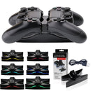 Special UFO Shape 2 x USB Charging Dock Station Stand / Controller Charging Stand for PS4 Playstation 4 with Multi Colors LED(Black)