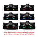 Special UFO Shape 2 x USB Charging Dock Station Stand / Controller Charging Stand for PS4 Playstation 4 with Multi Colors LED(Black)