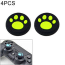 4 PCS Cute Cat Paw Silicone Protective Cover for PS4 / PS3 / PS2 / XBOX360 / XBOXONE / WIIU Gamepad Joystick(Green)