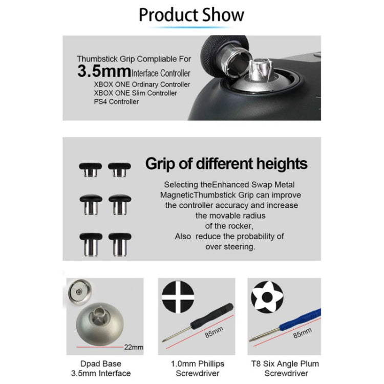 18 PCS Game Controller Handle Key Replacement Accessories for Xbox One ELITE(Blue)