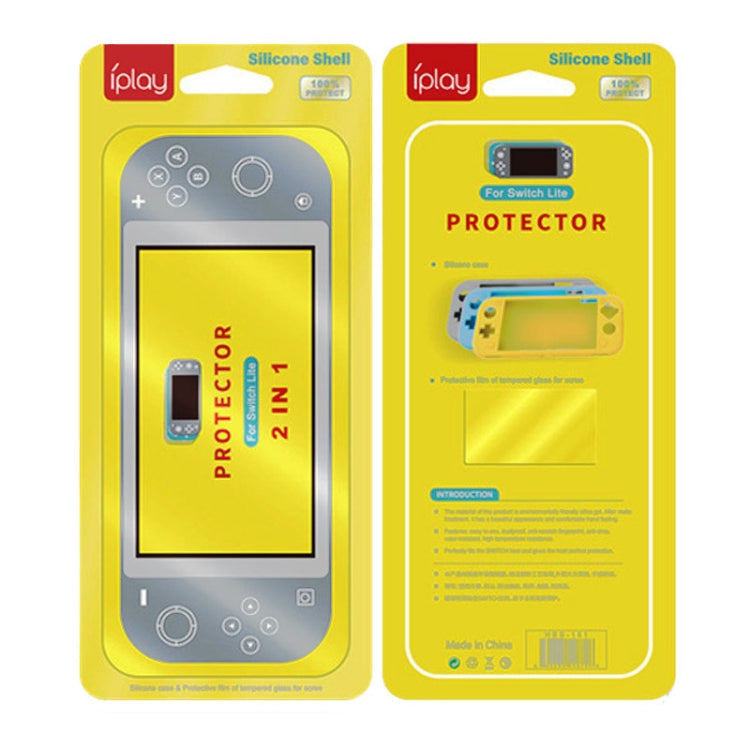IPLAY Game Host Silicone Full Coverage Protective Case with Screen Protector for Switch Lite(Grey)