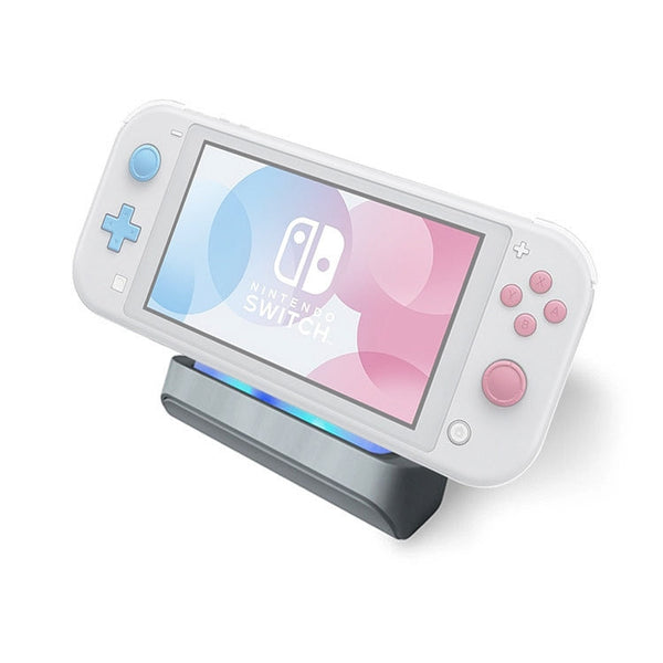 Portable Charging Charger Base Stand Station for Nintendo Switch Lite(Silver Grey)