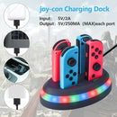MB-BK002 Game Controller Charger Charging Dock 4-port Light-emitting Charger for Nintendo Switch Joy-Con