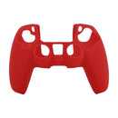 Leather Texture Silicone Protective Case For PS5(Red)