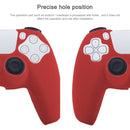Leather Texture Silicone Protective Case For PS5(Red)
