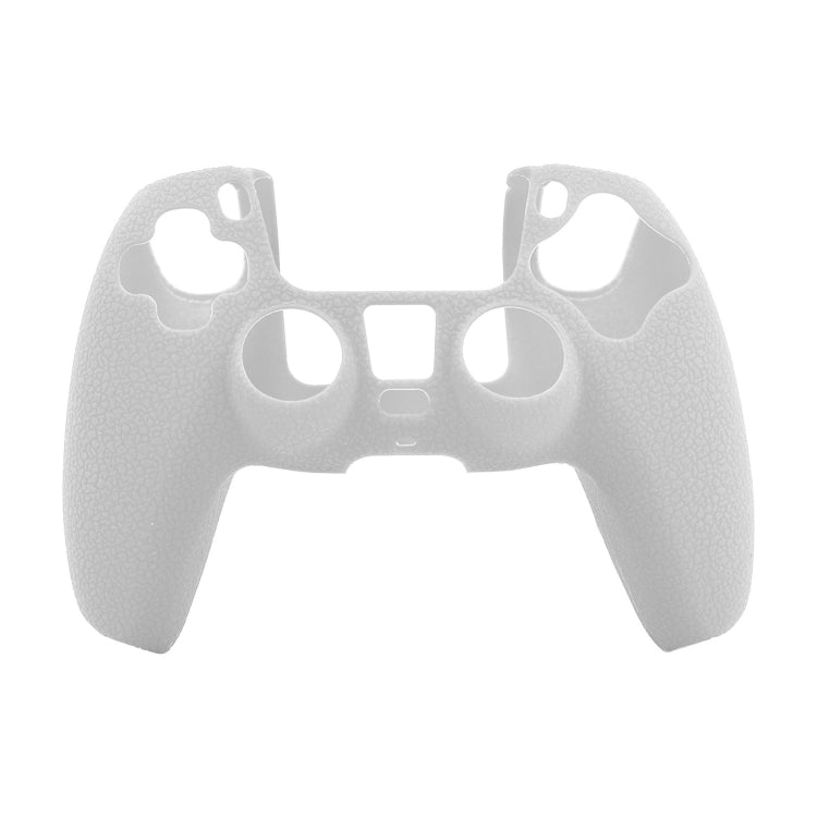 Leather Texture Silicone Protective Case For PS5(White)