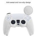 Leather Texture Silicone Protective Case For PS5(White)