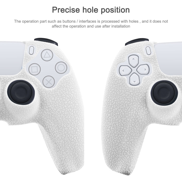 Leather Texture Silicone Protective Case For PS5(White)