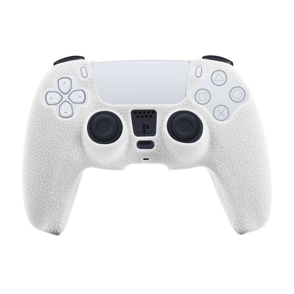 Leather Texture Silicone Protective Case For PS5(White)