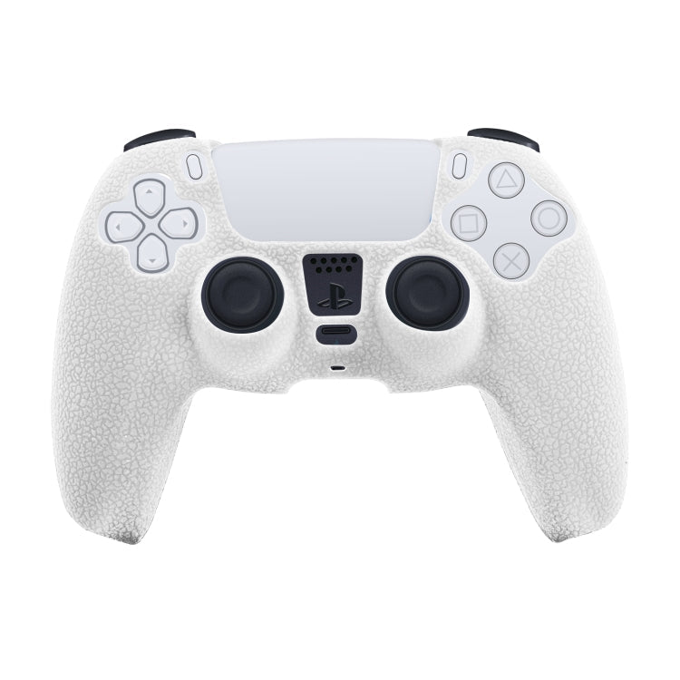 Leather Texture Silicone Protective Case For PS5(White)
