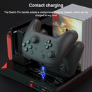 IPEGA PG-SW036 For Nintendo Switch Joy-Con Pro Multi-function Charging Cooling Base Handle Charging Base with Indicator NS Disc Earphone Storage Rack(Black)
