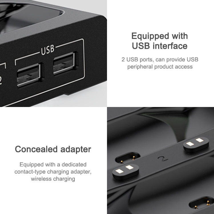 IPEGA PG-SW036 For Nintendo Switch Joy-Con Pro Multi-function Charging Cooling Base Handle Charging Base with Indicator NS Disc Earphone Storage Rack(White)