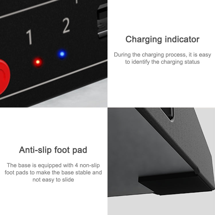 IPEGA PG-SW036 For Nintendo Switch Joy-Con Pro Multi-function Charging Cooling Base Handle Charging Base with Indicator NS Disc Earphone Storage Rack(Black)