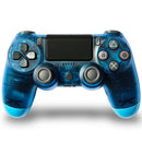Transparent Wireless Bluetooth Game Handle Controller with Lamp for PS4, US Version(Blue)