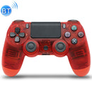 Transparent Wireless Bluetooth Game Handle Controller with Lamp for PS4, US Version(Red)