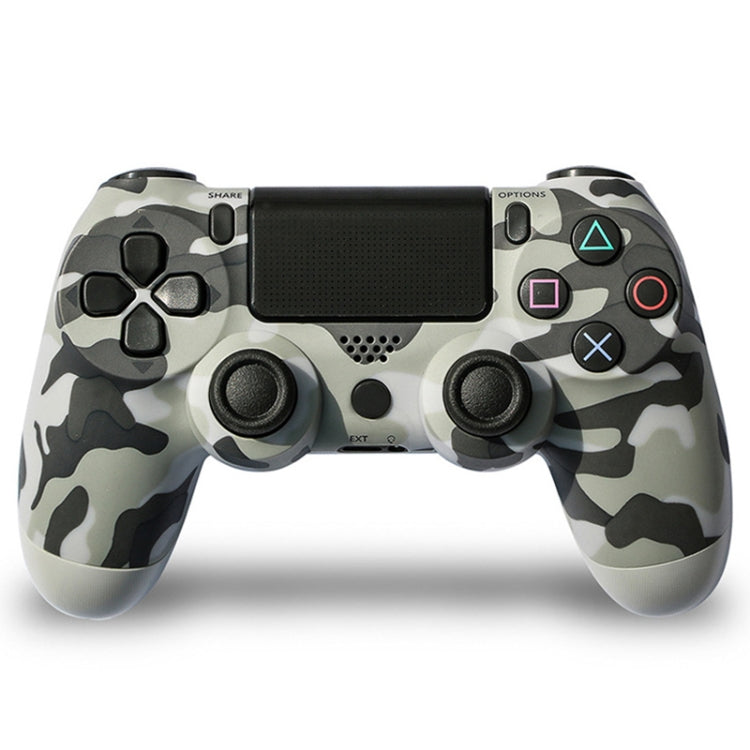 Camouflage Wireless Bluetooth Game Handle Controller with Lamp for PS4, EU Version(Grey)