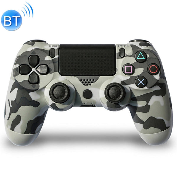 Camouflage Wireless Bluetooth Game Handle Controller with Lamp for PS4, EU Version(Grey)