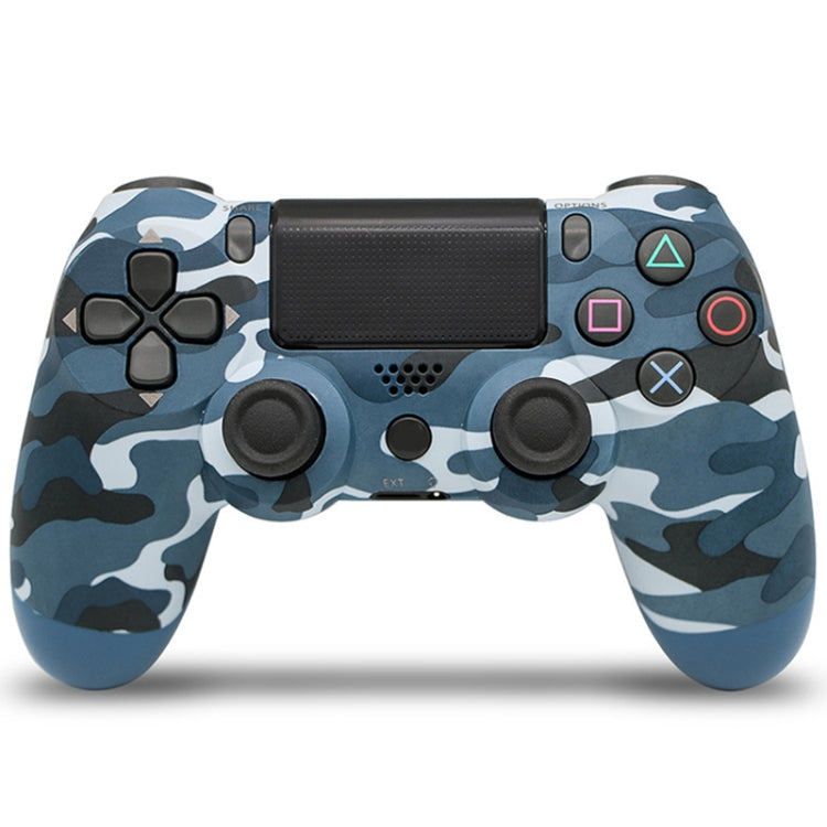 Camouflage Wireless Bluetooth Game Handle Controller with Lamp for PS4, EU Version(Blue)