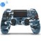 Camouflage Wireless Bluetooth Game Handle Controller with Lamp for PS4, EU Version(Blue)