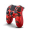 Camouflage Wireless Bluetooth Game Handle Controller with Lamp for PS4, EU Version(Red)