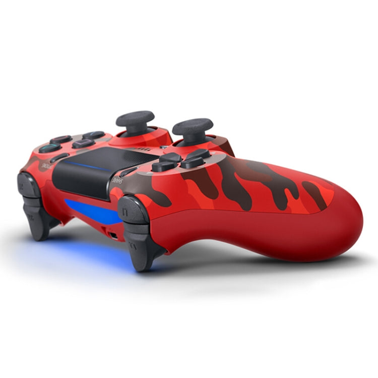 Camouflage Wireless Bluetooth Game Handle Controller with Lamp for PS4, EU Version(Red)